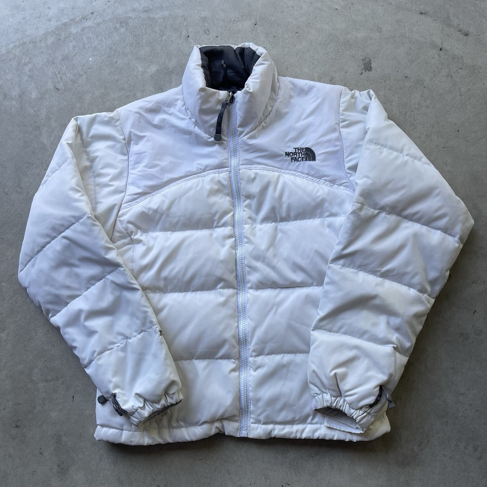 The North Face‎ Jacket Womens XS White 700 Down Puffer Full Zip Collared Warm